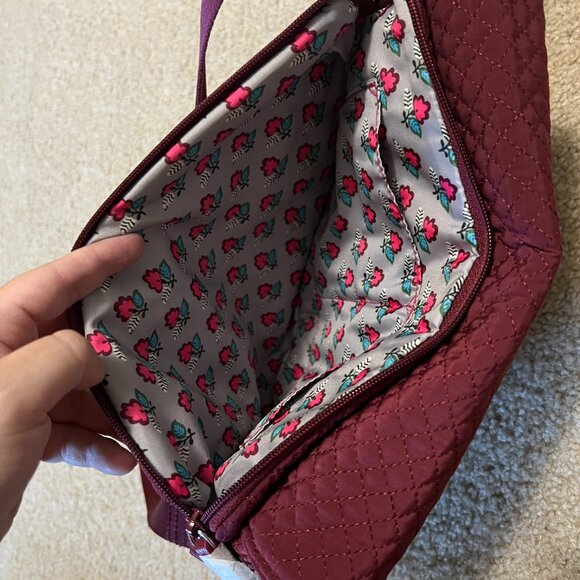 Vera Bradley Iconic Turnabout Crossbody, Bordeaux Blooms - Picture 6 of 9